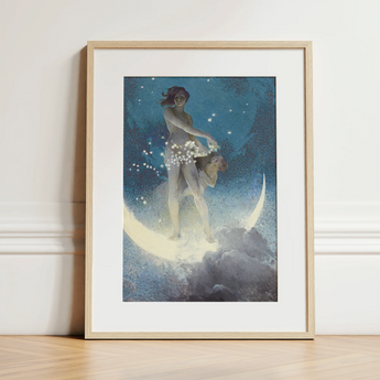 Spring Scattering Stars - Edwin Blashfield Art Print / Canvas, 12x16’’ / 31x41cm / Natural Frame / Matboard, Posters Prints & Visual