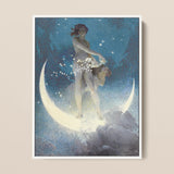 Spring Scattering Stars - Edwin Blashfield Art Print / Canvas, 12x16’’ / 31x41cm / White Frame, Posters Prints & Visual Artwork, Toby Leon