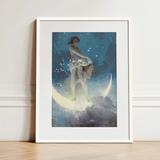Spring Scattering Stars - Edwin Blashfield Art Print / Canvas, 12x16’’ / 31x41cm / White Frame / Matboard, Posters Prints & Visual Artwork,
