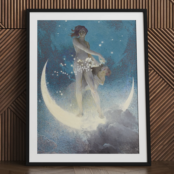 Spring Scattering Stars - Edwin Blashfield Art Print / Canvas, 24x32’’ / 61x81cm / Black Frame / Matboard, Posters Prints & Visual Artwork,
