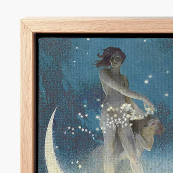 Spring Scattering Stars - Edwin Blashfield Art Print / Canvas Framed Artwork Ethereal Nude Figure Dark Hair Deep, Prints