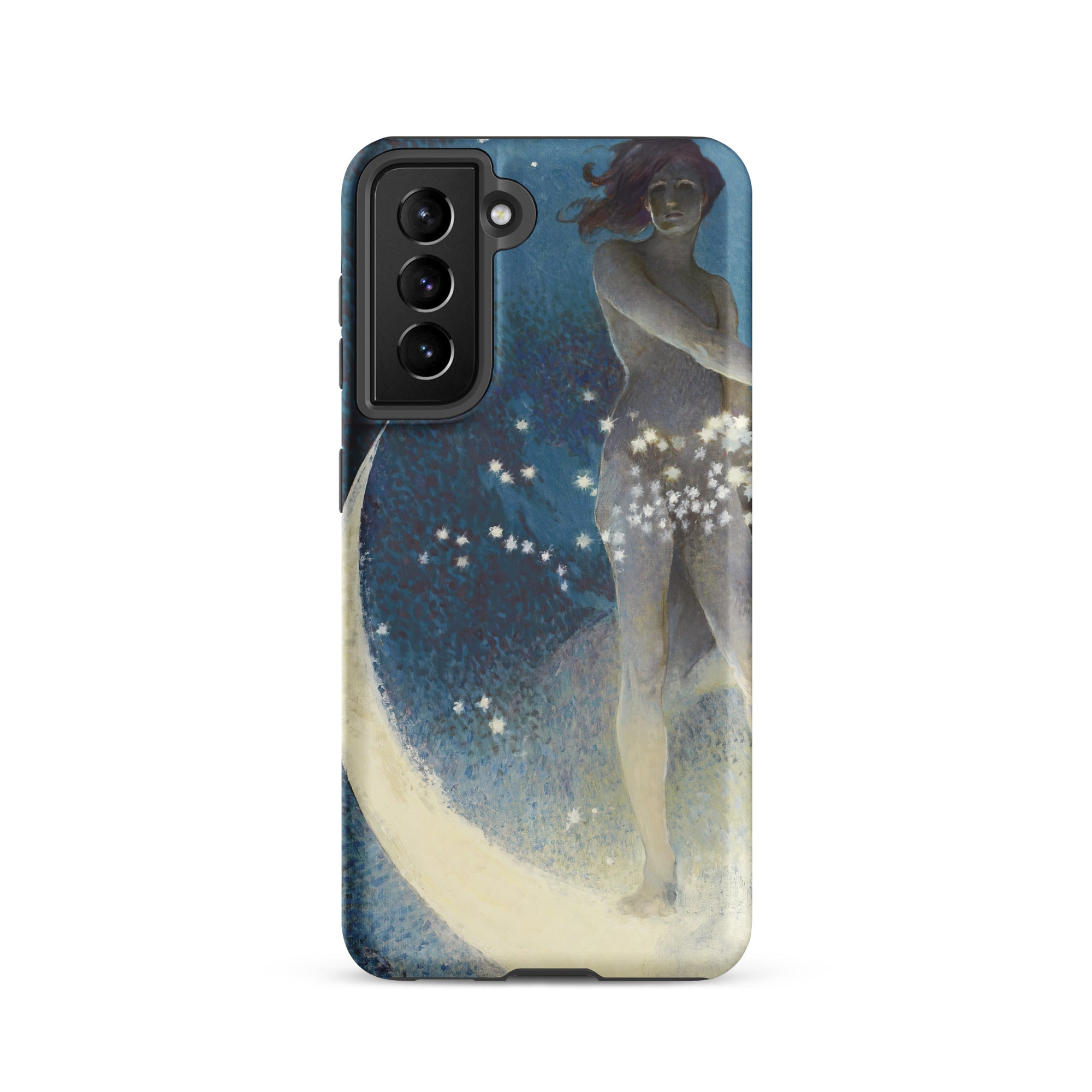 Spring Scattering Stars Edwin Blashfield Samsung Case, Galaxy S21 / Matte, Phone Case Stylized Depiction Figure Crescent Moon Stars