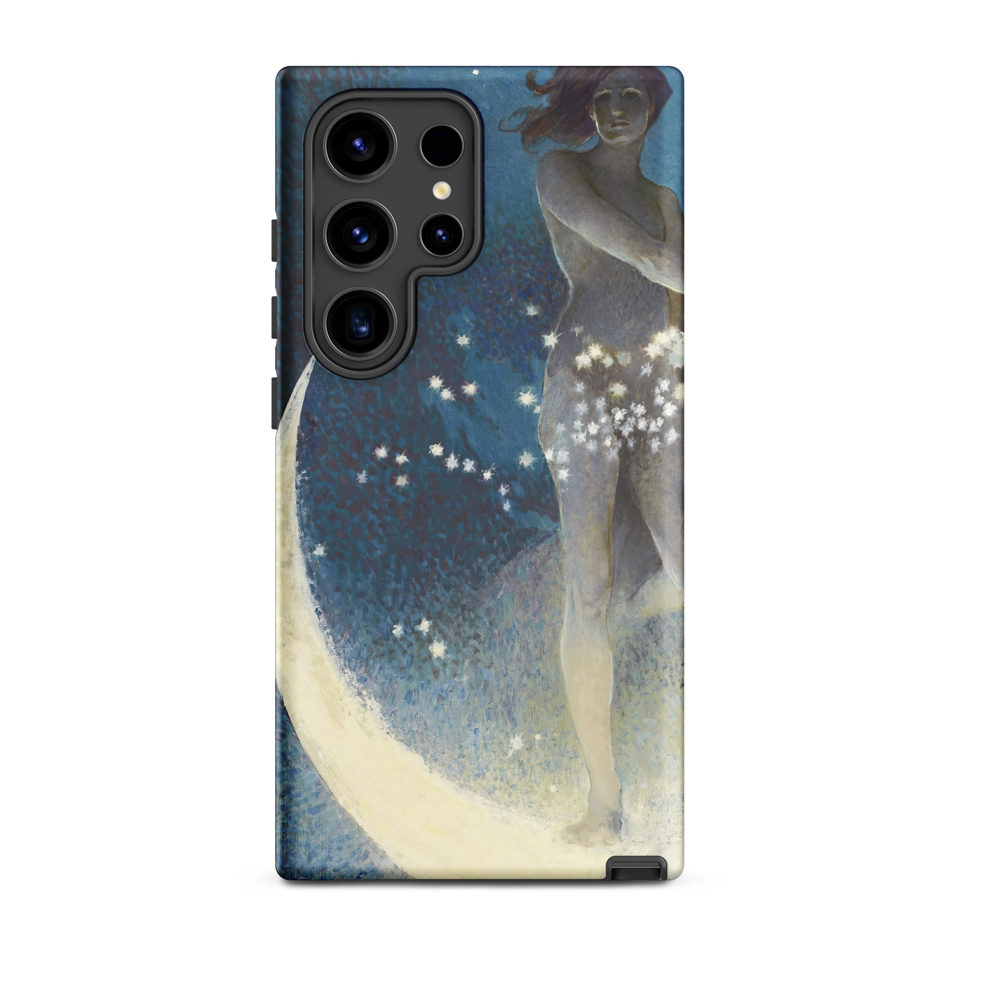 Spring Scattering Stars Edwin Blashfield Samsung Case, Galaxy S24 Ultra / Matte, Phone Case Celestial Themed Artwork Figure Crescent Moon