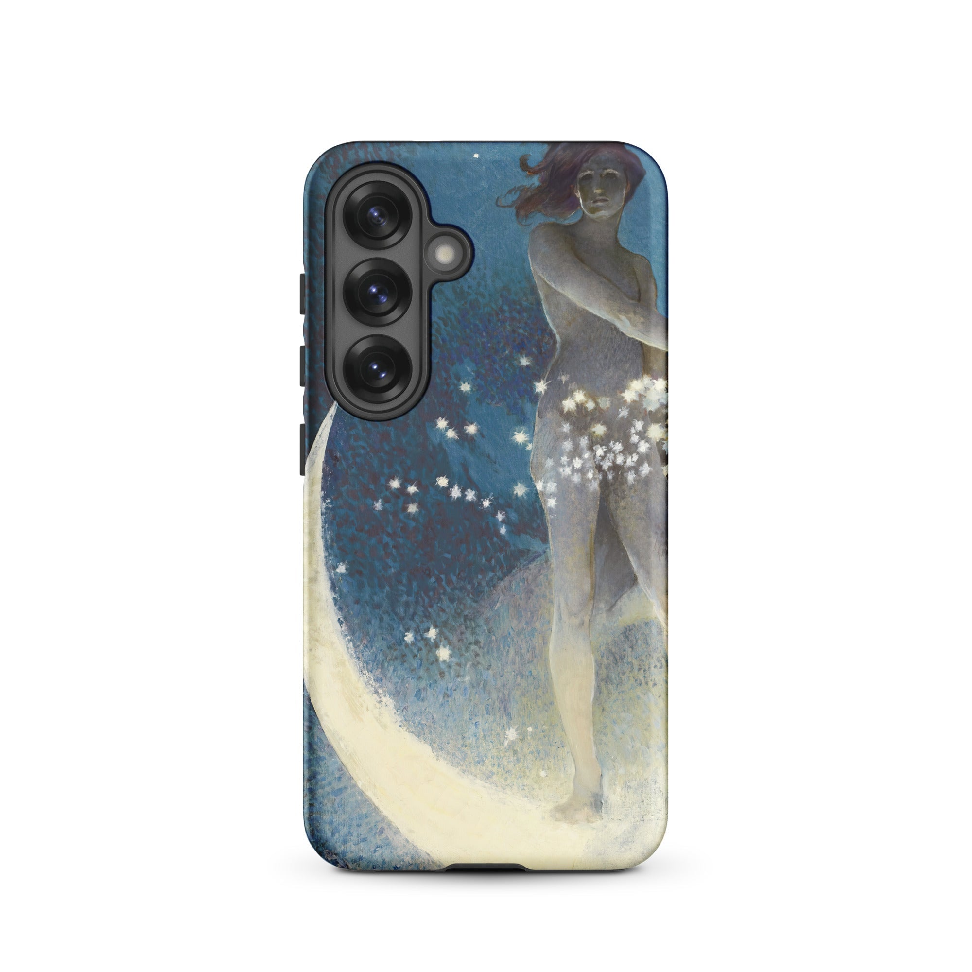 Spring Scattering Stars Edwin Blashfield Samsung Case, Galaxy S25 / Matte, Phone Case Celestial Themed Artwork Figure Crescent Moon Amidst