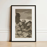They Spruce Themselves Up - Francisco De Goya Art Print / Canvas, 12x18’’ / 31x46cm / Black Frame / Matboard, Posters Prints & Visual