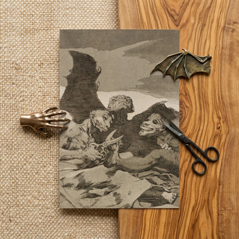 They Spruce Themselves Up - Francisco De Goya Art Print / Canvas Dark Gray Intricately Detailed Winged Figures Dramatic Scene Three