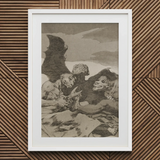 They Spruce Themselves Up - Francisco De Goya Art Print / Canvas Framed Goya’s Sleep Reason Produces Monsters Three Demonic Figures, Wings