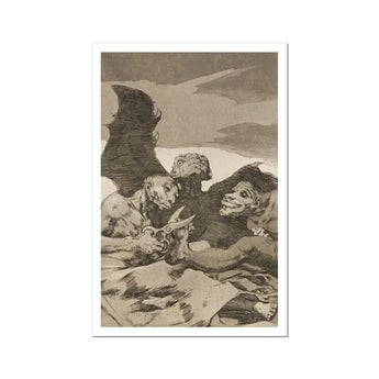 They Spruce Themselves Up - Francisco De Goya Art Print / Canvas Grotesque Figures Pair Scissors Three Demonic, Wings Tangled Prints