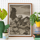 They Spruce Themselves Up - Francisco De Goya Art Print, Framed Goya Print Mythical Creatures Scissors