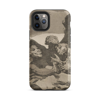 They Spruce Themselves Up - Francisco De Goya Iphone Case, 11 Pro / Matte, Iphone Pro Max Phone Case Sepia-toned Illustration