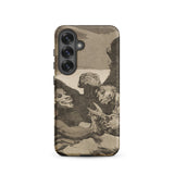 They Spruce Themselves Up - Francisco De Goya Phone Case Samsung Galaxy S25 / Matte Phone Case Sepia-toned Grotesque Figures Scissors