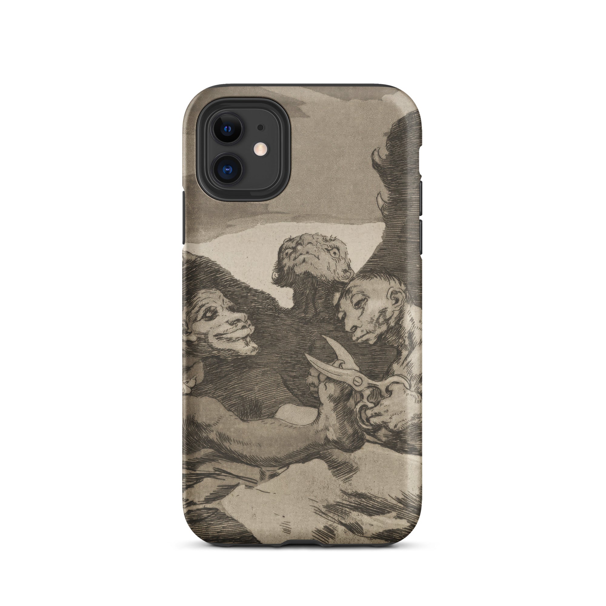 They Spruce Themselves Up - Francisco Goya Iphone Case, 11 / Matte, Iphone 12 Dark-toned Case Three Grotesque Figures