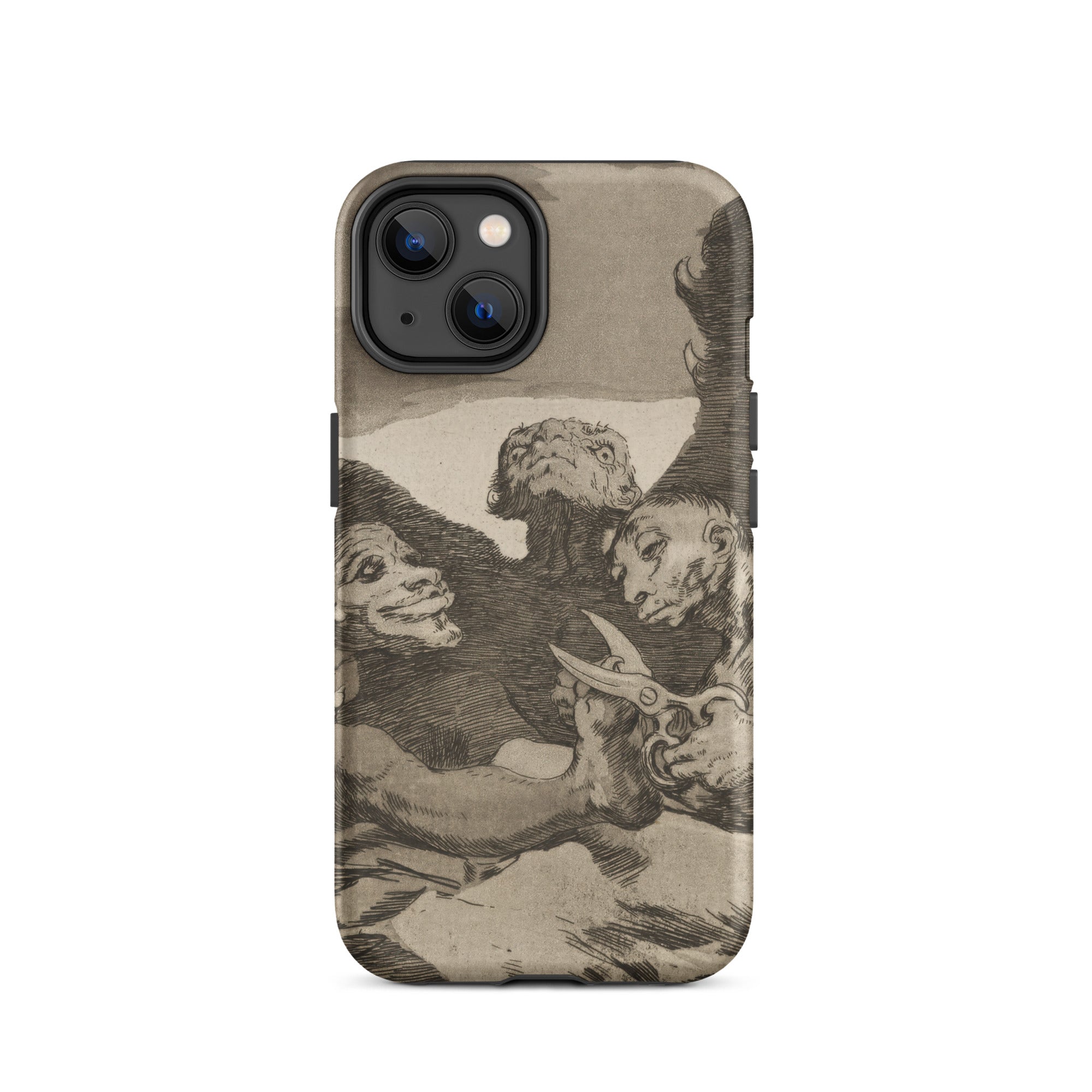 They Spruce Themselves Up - Francisco Goya Iphone Case, 14 / Matte, Iphone Black White Goya Demonic Figures Cover