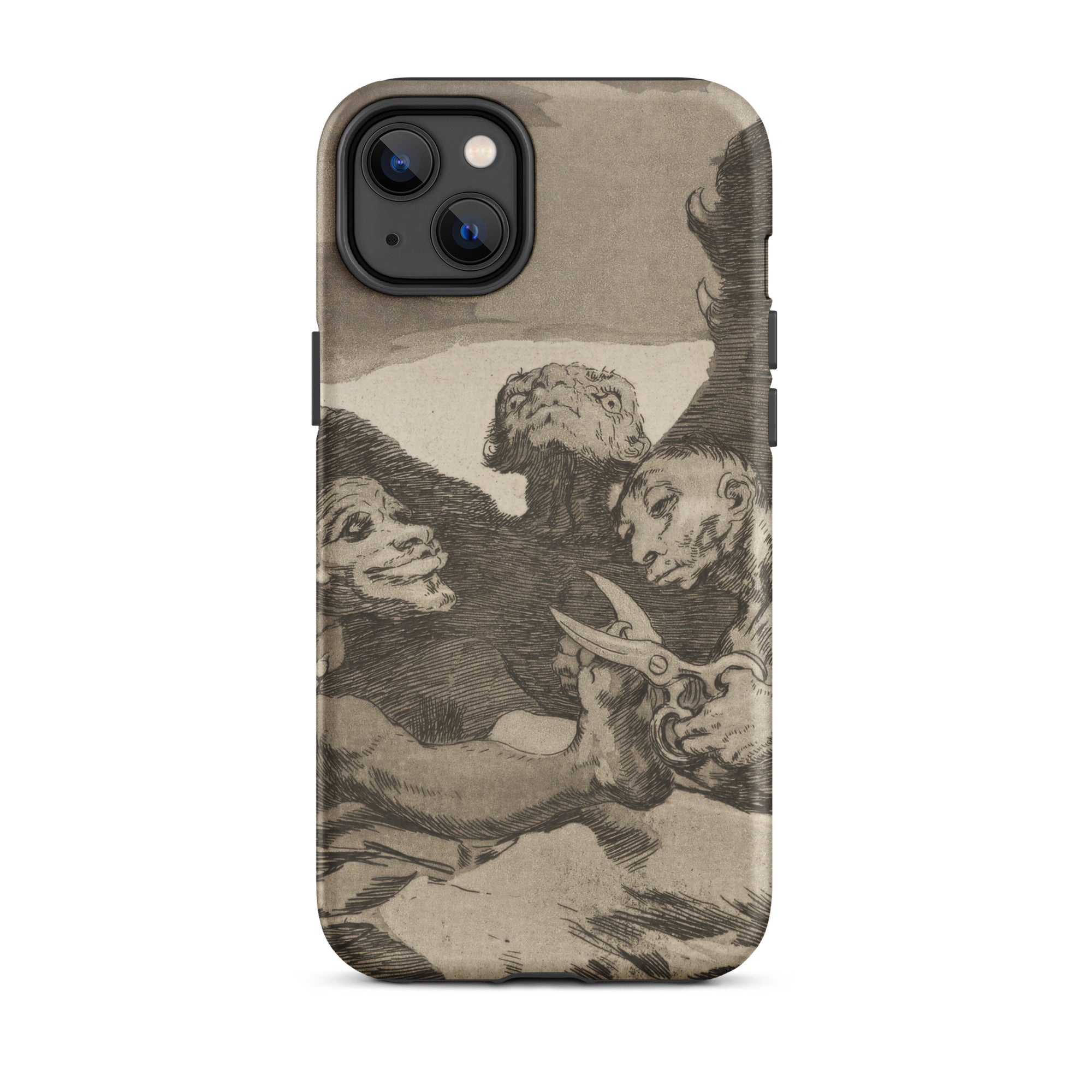 They Spruce Themselves Up - Francisco Goya Iphone Case, 14 Plus / Matte, Iphone Case Dark Grotesque Illustration