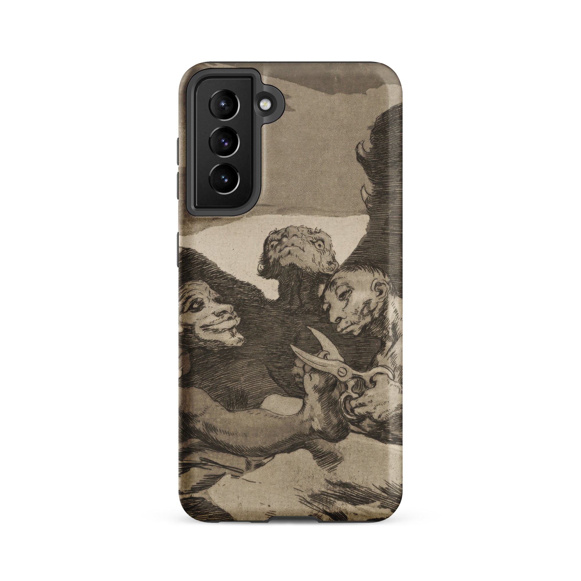They Spruce Themselves Up - Francisco Goya Samsung Case, Galaxy S21 Fe / Matte, Black Smartphone Case Sepia-toned Grotesque Multi-figure