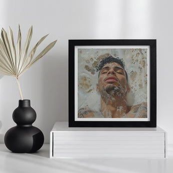 Squeaky Clean - Subtle Gay Male Pleasure Art Print, Framed Photograph Person’s Face Submerged Water Eyes Closed