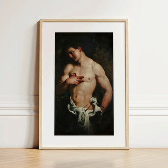 St Sebastian - Johann Carl Loth kunstdruk / Canvas, 12x18’’ / 31x46cm / Natuurlijk frame / Passe-partout, Posterprints & visueel artwork, Toby Leon