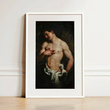 St Sebastian - Johann Carl Loth kunstdruk / Canvas, 12x18’’ / 31x46cm / Wit frame / Passe-partout, Posterprints & visueel artwork, Toby Leon