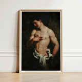 St Sebastian - Johann Carl Loth Art Print / Canvas Framed Classical Oil Painting Muscular Bare-chested Man Dramatic, Fixes, Young Soldier’s