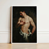 St Sebastian - Johann Carl Loth Art Print / Canvas Framed Reproduction Classical Painting Muscular Bare-chested Man Dramatic, Fixes, Young