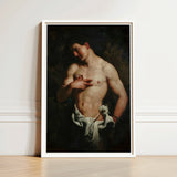 St Sebastian - Johann Carl Loth Art Print / Canvas Framed Reproduction Classical Painting Muscular Bare-chested Man Dramatic, Fixes, Young