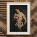 St Sebastian - Johann Carl Loth Art Print / Canvas Framed Reproduction Caravaggio’s David Head Goliath Muscular Nude, Fixes, Young