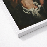 St Sebastian - Johann Carl Loth Art Print / Canvas White Framed Classical Painting Muscular Figure, Fixes, Young Soldier’s Chest, Caught,