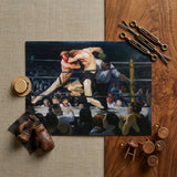Stag at Sharkey’s - George Bellows Art Print / Canvas Rectangular Dynamic Match Oil Paint Style, Locks, Single Savage Instant, Two Fighters