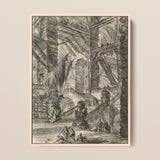 The Staircase with Trophies - Giovanni Battista Piranesi Art Print / Canvas, 12x16’’ / 31x41cm / Framed / Natural, Posters Prints & Visual