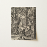 The Staircase with Trophies - Giovanni Battista Piranesi Art Print / Canvas, 12x16’’ / 31x41cm / Unframed / no Border, Posters Prints &