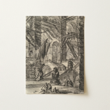 The Staircase with Trophies - Giovanni Battista Piranesi Art Print / Canvas Detailed Black-and-white Intricate Architectural Interior
