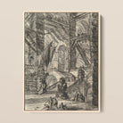 The Staircase with Trophies - Giovanni Battista Piranesi Framed Canvas, 12x16’’ / 31x41cm / Natural Floating Frame, Framed Etched Print