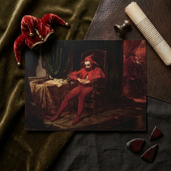 Stańczyk - Jan Alojzy Matejko Art Print / Canvas Rectangular Print Man Ornate Red Jester Costume Seated Jan Alojzy Matejko Art, Painting,