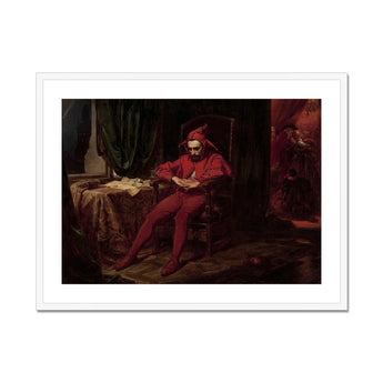 Stańczyk - Jan Alojzy Matejko Art Print, Framed Painting Jester Red Costume Seated Chair