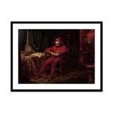 Stańczyk - Jan Alojzy Matejko Art Print, Framed Painting Jester Red Suit Seated Chair