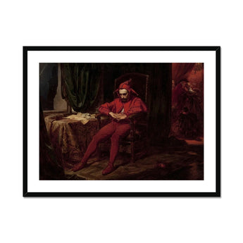 Stańczyk - Jan Alojzy Matejko Art Print, Framed Painting Jester Red Suit Seated Chair