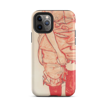 Standing Woman in Red - Egon Schiele Iphone Case, 11 Pro / Matte, Iphone Beige Case Red Nude Abstract