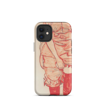 Standing Woman in Red - Egon Schiele Iphone Case, 12 Mini / Matte, Iphone 12/12 Pro Case Salmon Pink Red Abstract