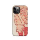 Standing Woman in Red - Egon Schiele Iphone Case, 12 Pro / Matte, Iphone Stylized Person Red Beige