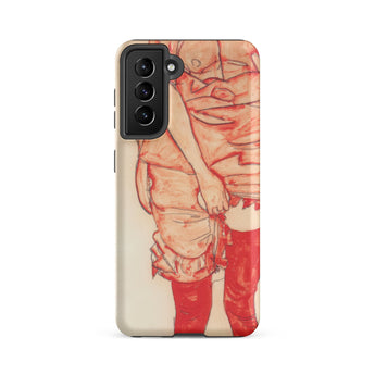 Standing Woman in Red - Egon Schiele Phone Case, Samsung Galaxy S21 Fe / Matte, Mobile Cases, Toby Leon
