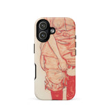 Standing Woman in Red - Egon Schiele Phone Case Iphone 17 / Matte Iphone 12 Case Red Beige Illustration Baby Egon Schiele, Schiele’s