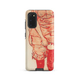 Standing Woman in Red - Egon Schiele Samsung Case, Galaxy S20 / Matte, Phone Case Partial Print Figurative Red Beige Tones
