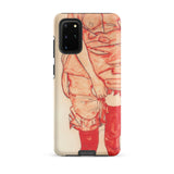 Standing Woman in Red - Egon Schiele Samsung Case, Galaxy S20 Plus / Matte, Phone Case Stylized Artistic Person Red Beige Tones