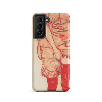 Standing Woman in Red - Egon Schiele Samsung Case, Galaxy S21 / Matte, Smartphone Case Abstract Red Beige Figure Design