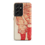 Standing Woman in Red - Egon Schiele Samsung Case, Galaxy S21 Ultra / Matte, Smartphone Case Person Red