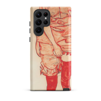 Standing Woman in Red - Egon Schiele Samsung Case, Galaxy S22 Ultra / Matte, Smartphone Case Abstract Red Figure