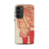Standing Woman in Red - Egon Schiele Samsung Case, Galaxy S23 Plus / Matte, Smartphone Case Abstract Red Beige Art Design