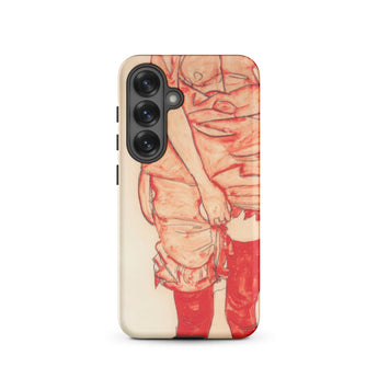 Standing Woman in Red - Egon Schiele Samsung Case, Galaxy S25 / Matte, Smartphone Case Abstract Red Beige Figure