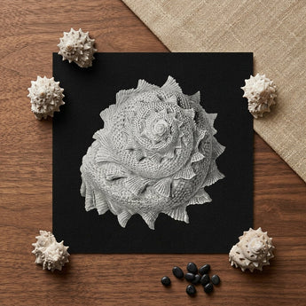 Star Shell - Ernst Haeckel Ocean Life Art Print / Canvas Detailed Monochromatic Print Textured Seashell Intricate Ridges Layered Ernst