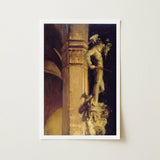 Statue of Perseus by Night - John Singer Sargent Art Print / Canvas Greek Hero’s, Florentine, Hour Cities Shed, Navy -void Sky, Winged,